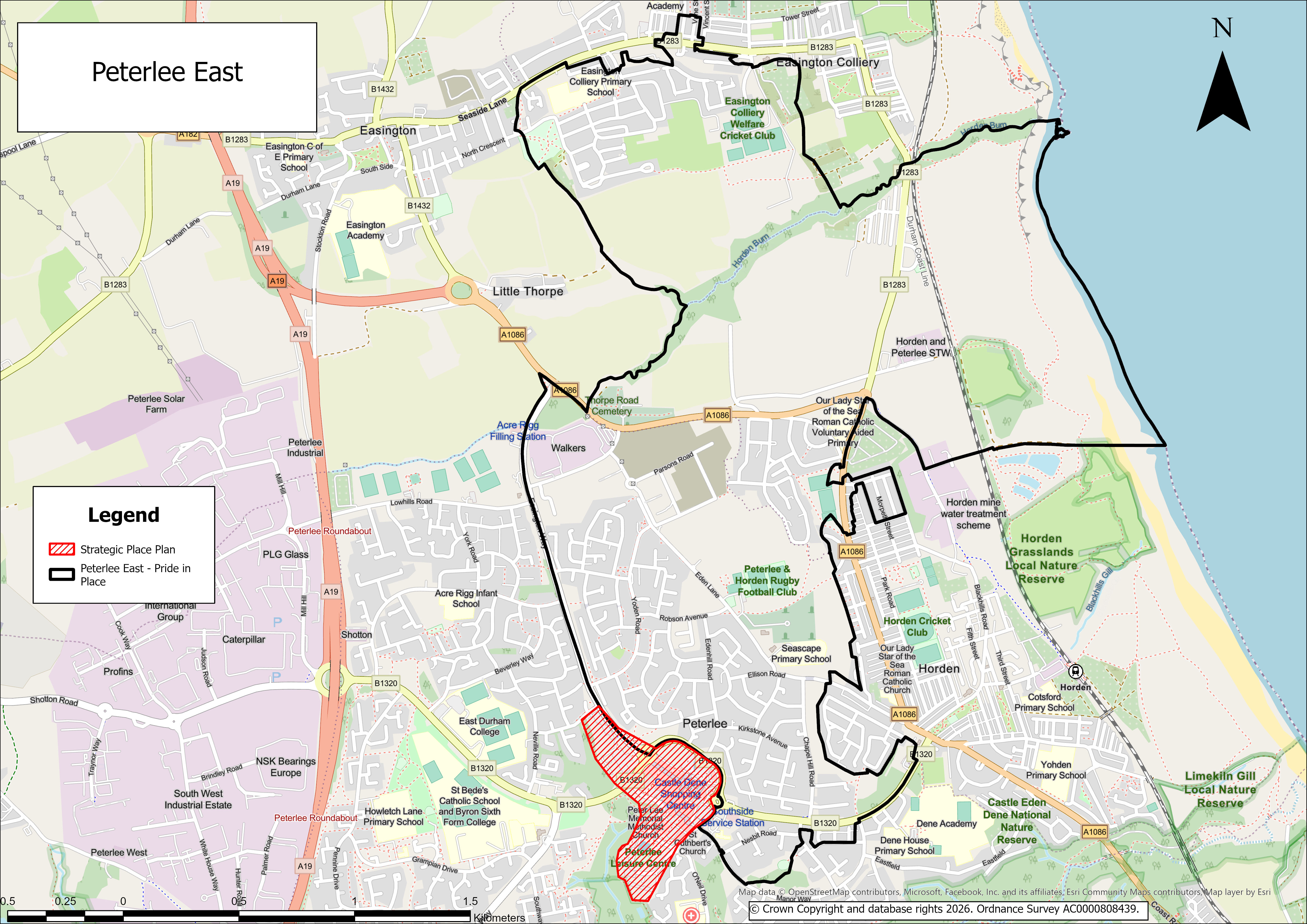 Map showing the boundary of the Pride in Place area