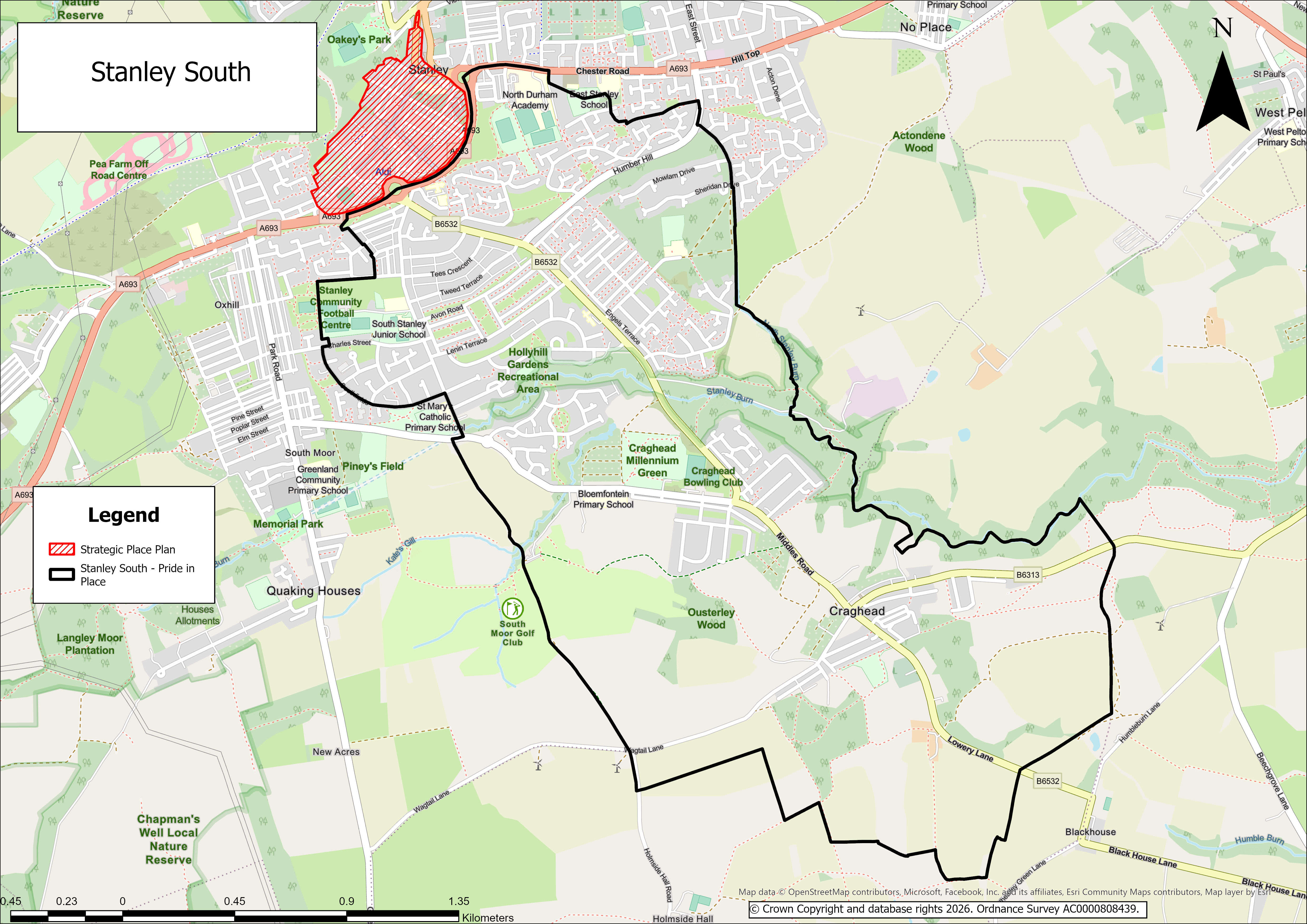 Map showing boundary of Pride in Place area