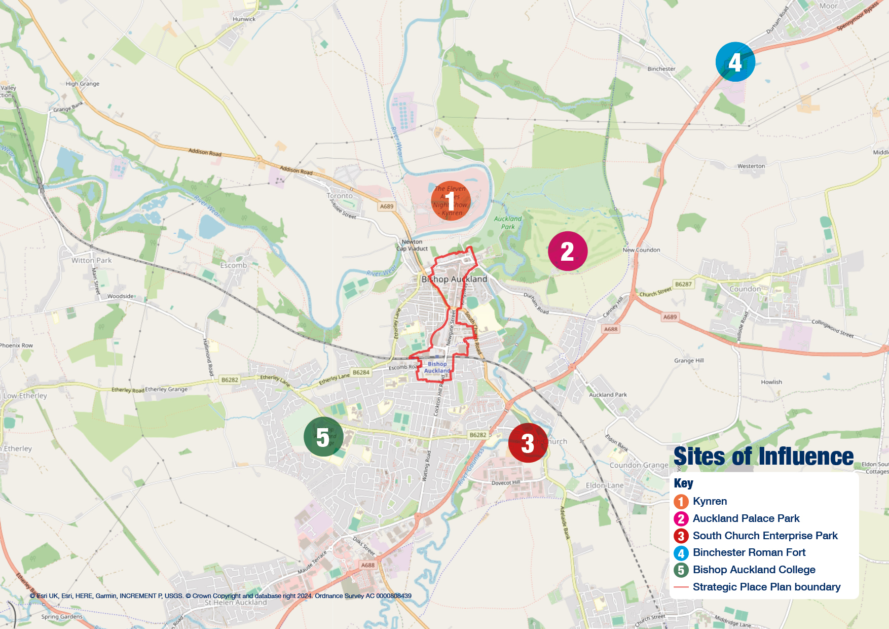A map showing the boundary for the Strategic Place Plan