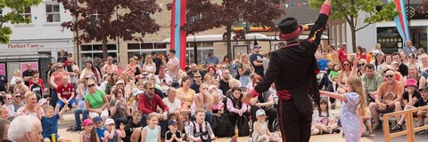 Image of people watching performers at a previous Gala event