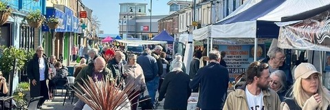 People at Seaham outdoor market