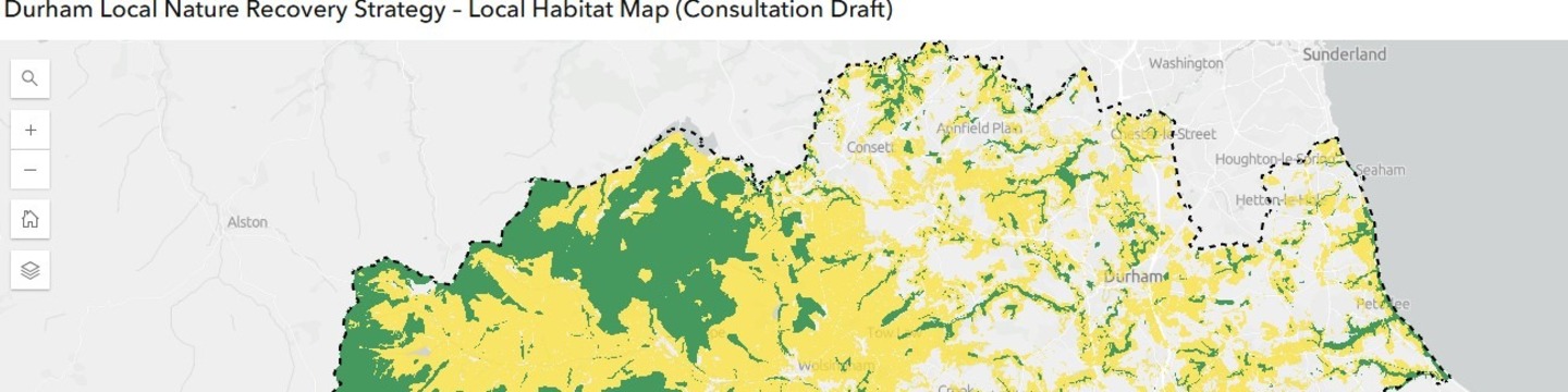 Image of the draft Local Habitat map for County Durham