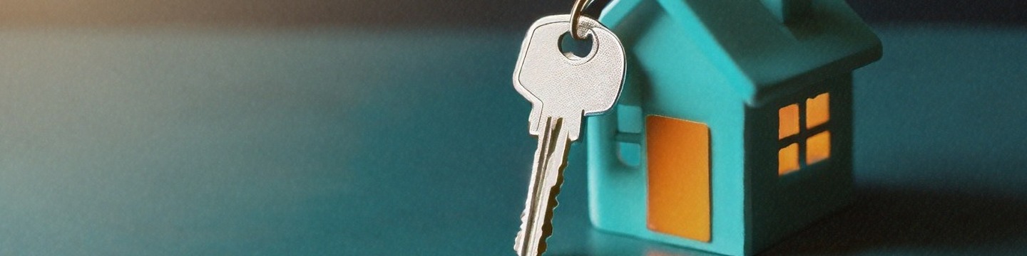 Graphic of a mini house key ring