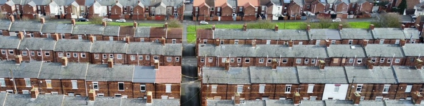 An aerial view of rows of house in Horden. 
