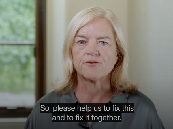 still image of Baroness Casey asking for people to help fix this, and fix it together
